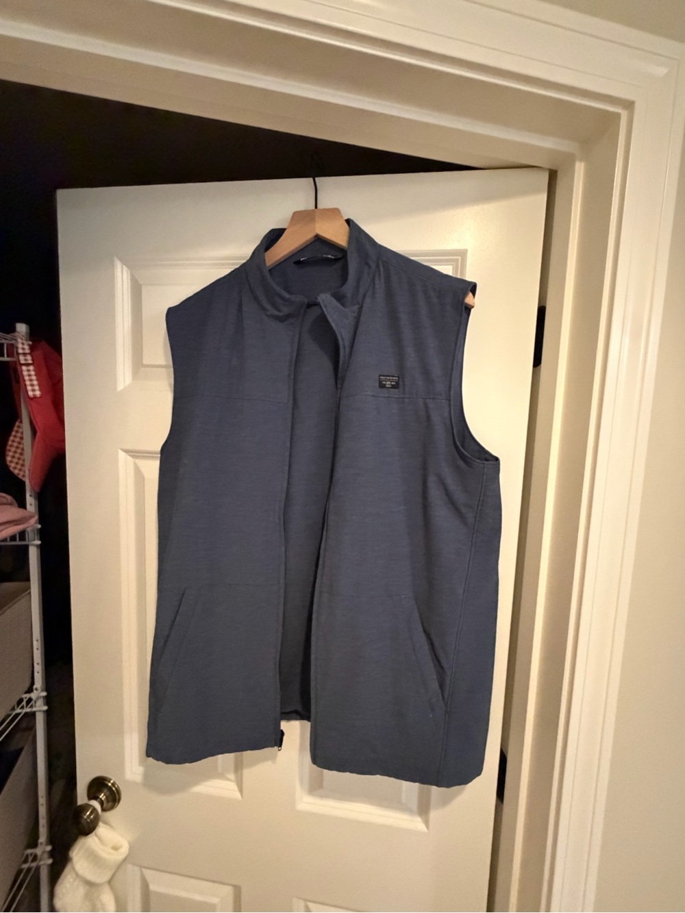 Travis Matthew Men's Sleeveless Zip Vest in Slate Blue